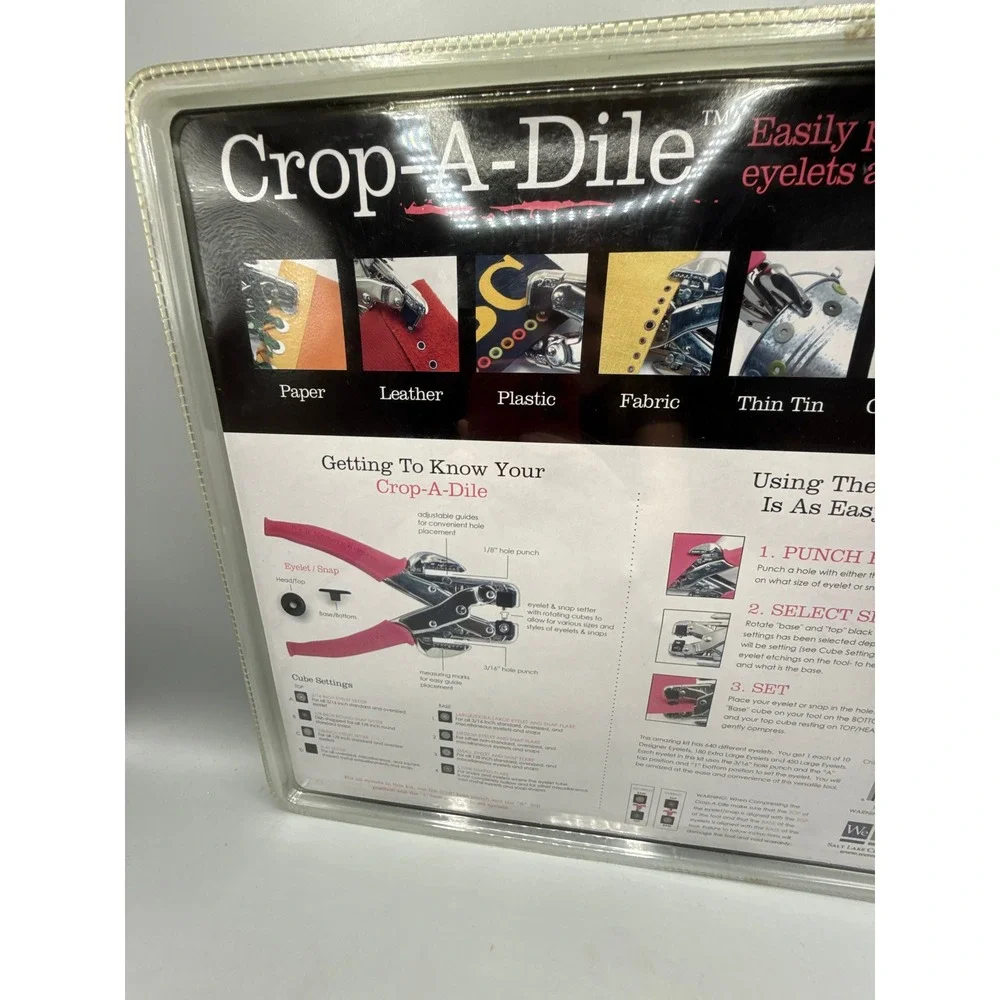 We R Memory Keepers Crop-A-Dile Eyelet and Snap Setter Kit 643 Pieces 70910-7